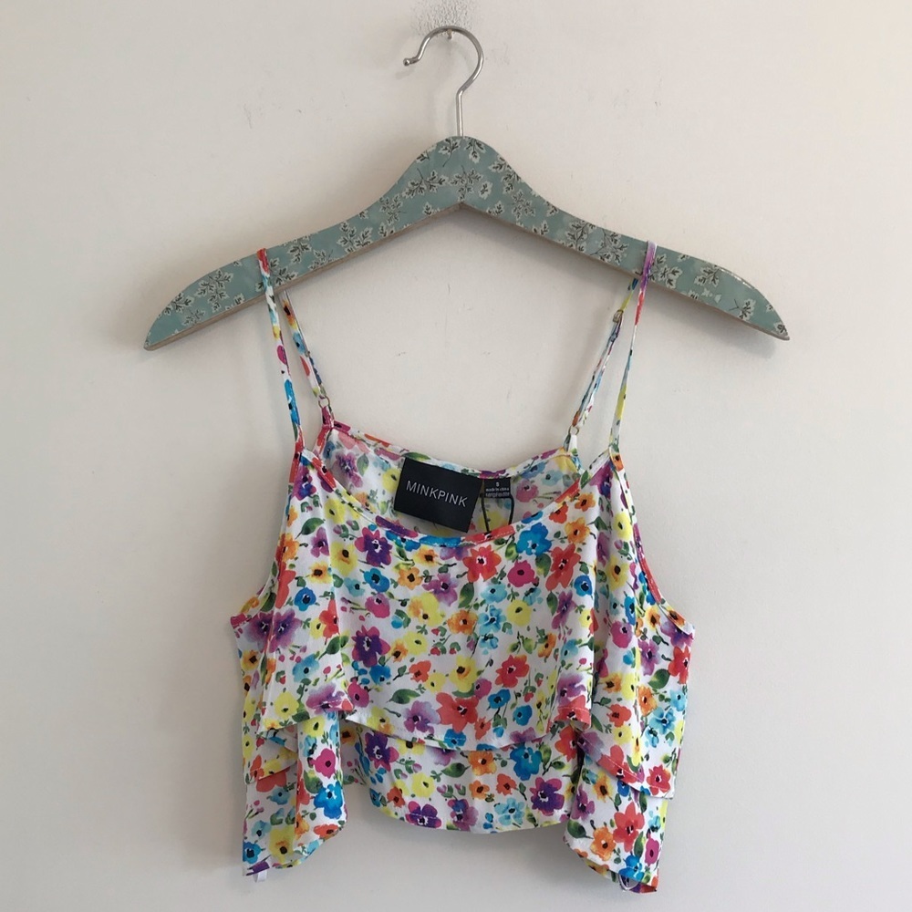 MINKPINK | NWT Floral Ruffle Crop Top